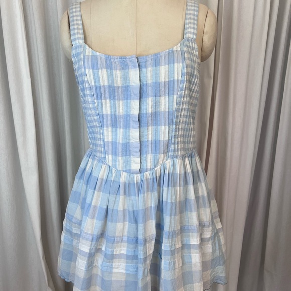 LoveShackFancy Light Blue and White Checkered MiniDress - Picture 1 of 6